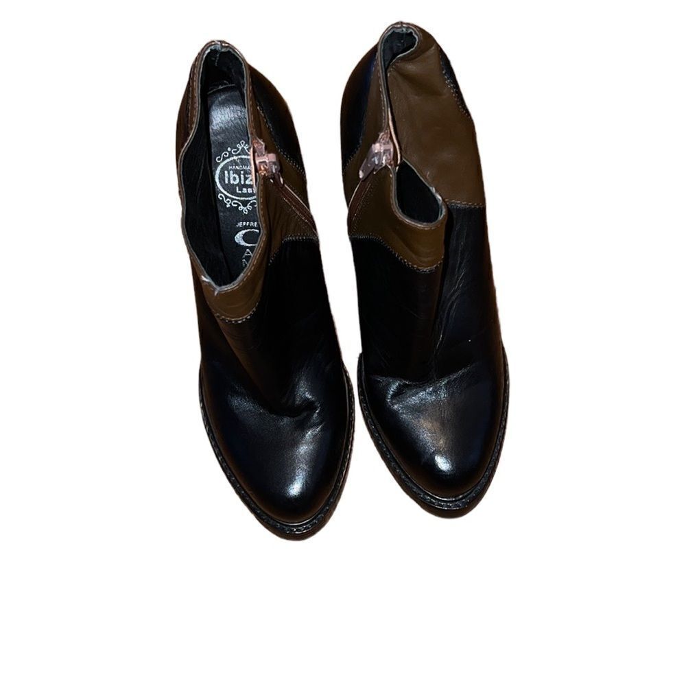 Ibiza Jeffrey Campbell Black and Brown Leather Booties Size 8